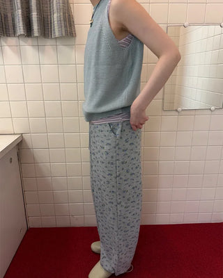 Flower pattern sweatpants
