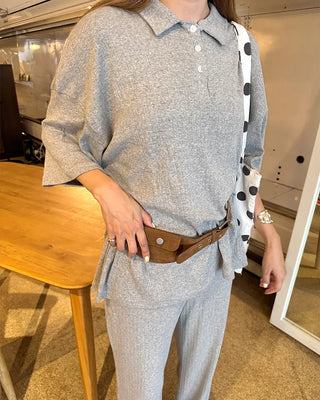 Suede mini pocket belt