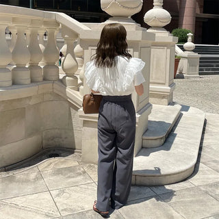 Two-button basic fit slacks