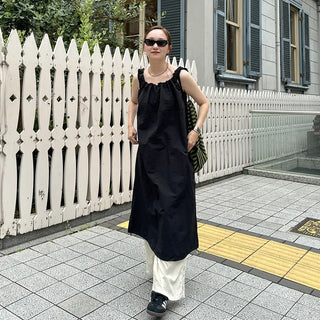 Bag set shirred nylon dress