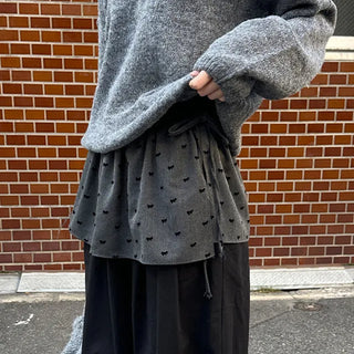 Ribbon Dot Layered Wrap Skirt