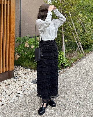Perforated Cropped Cardigan