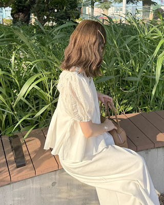 Pintuck bustier and slacks set