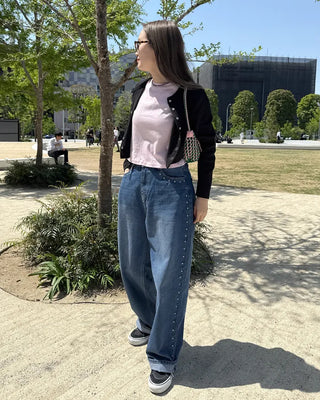 Stud Line Denim Pants