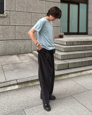 Oil-washed splatter wide tennis pants