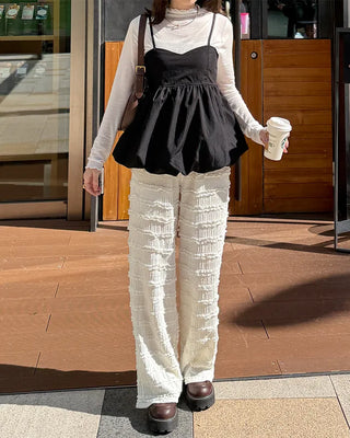 Lace detail pants
