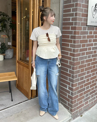Drape bustier blouse