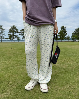 Flower Summer Waffle Easy Pants