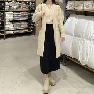 Ribbed Asymmetrical Neck Knit