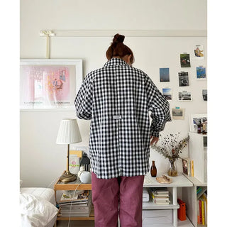 Loose check shirt