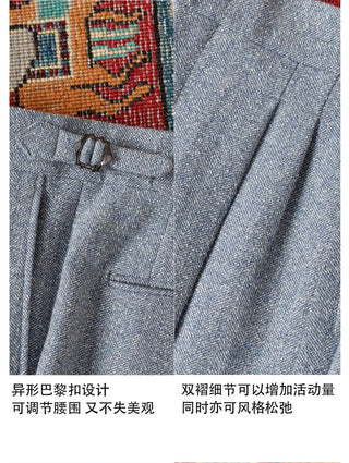 [CULTUM] Wool Blend Peak Lapel Suit Set