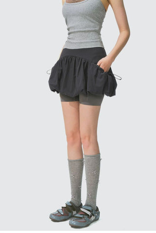 [Monterest] Reflective Print Bubble Sports Skirt