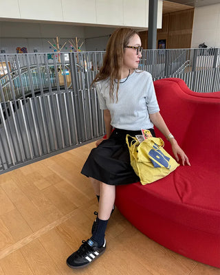 Rivet Pleated Midi Skirt