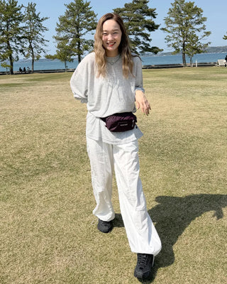 Center seam nylon parachute pants