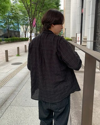 Vintage check pattern summer shirt