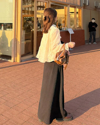 Ribbed maxi long skirt