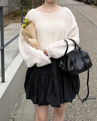 Boat neck loose fit knit