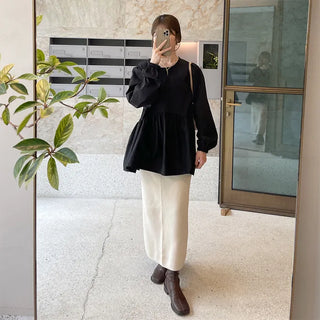 Cotton peplum blouse