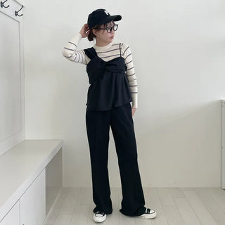 Slim-fit striped ribbed knit