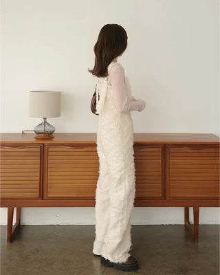 (ORIGINAL) Heart Neck Feather Jumpsuit