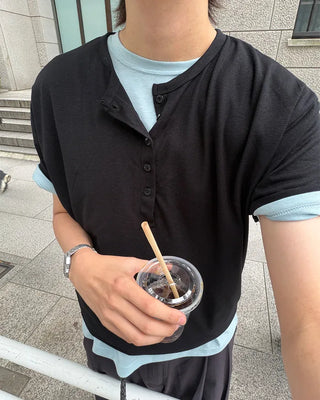 (Unisex) Colorful Crop Short-Sleeve T-Shirt