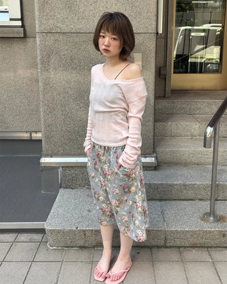 Flower pattern Bermuda shorts