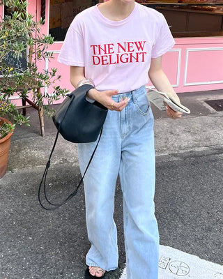 Basic straight wide-fit denim pants