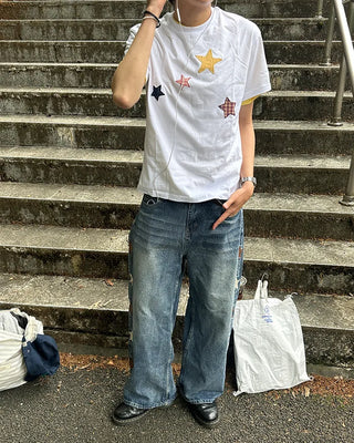 (Unisex) Star Patch Point Short Sleeve T-Shirt