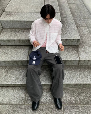 Checkered long-sleeved summer shirt