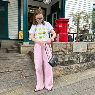 Lime print T-shirt