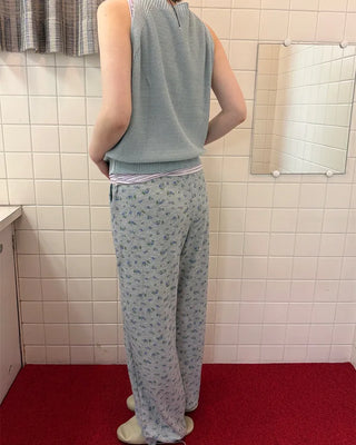 Flower pattern sweatpants