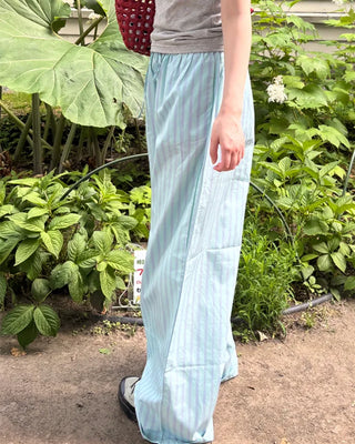 Wide striped easy pants