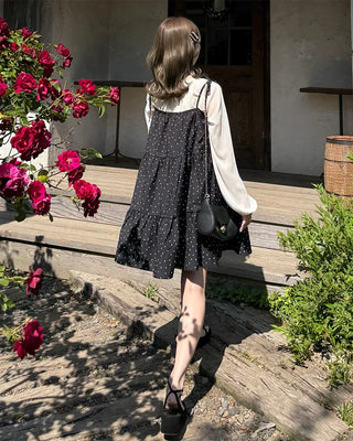 Polka Dot Can-Can String Mini Camisole Dress