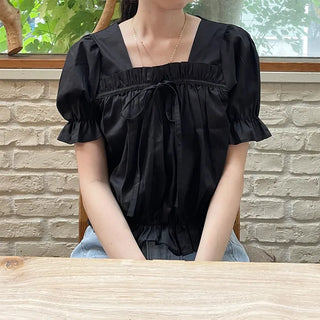 Ribbon frill blouse