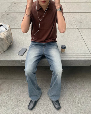 Slim bootcut denim pants