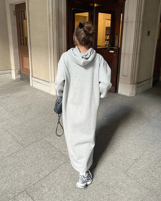 Brushed Hooded Long Dress