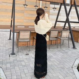 Ribbon detail knit bolero