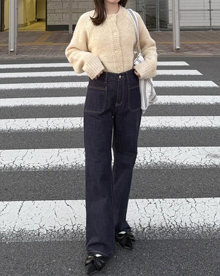 Bouclé Raglan Sleeve Cardigan