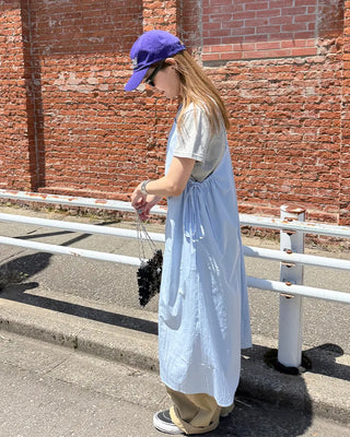 Side drawstring camisole long dress