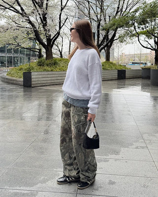 (Unisex) Double Knee Wide Tree Camouflage Pants