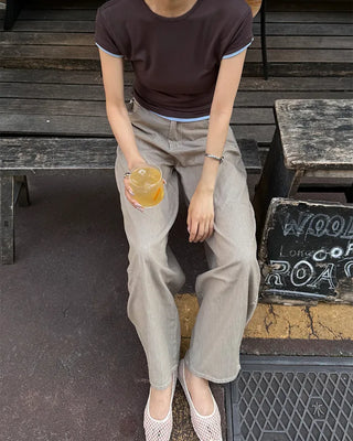Belted summer wide-leg pants