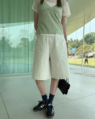 Studded Bermuda shorts