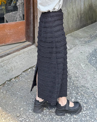 Wave frill long skirt