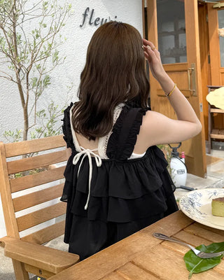 Perforated back ribbon knit sleeveless dress
