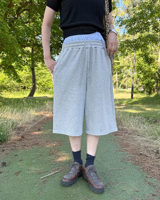 Layered sweat shorts