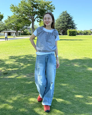 Vintage distressed denim pants