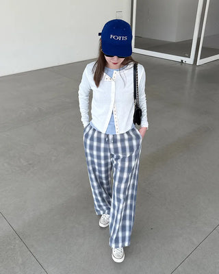 Checked Banding Pants