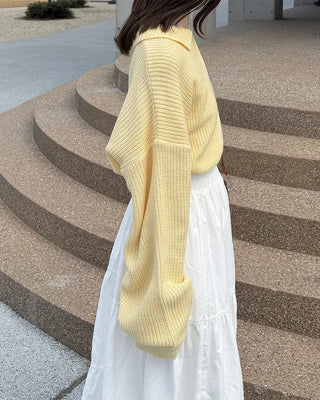 Loose-fit half-zip knit