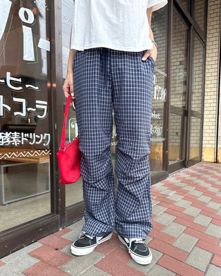 Checked Parachute Banding Pants