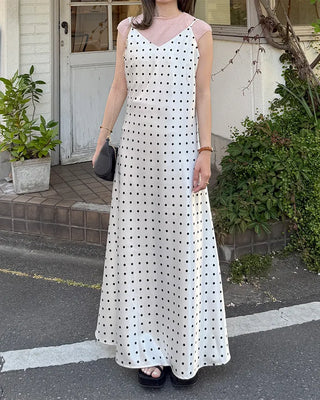 Polka Dot Long Camisole Dress